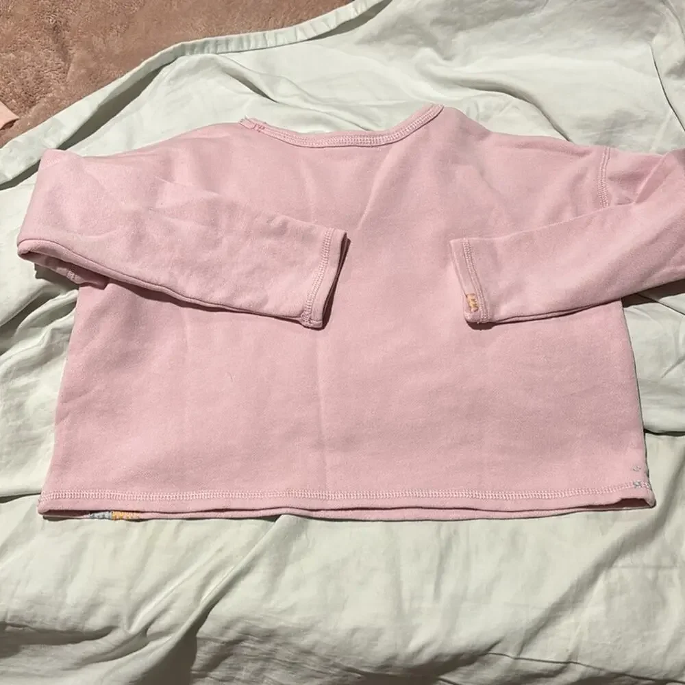 Ralph Lauren 5 pale pink cropped wide sweatshirt nwt perfect cotton polyester